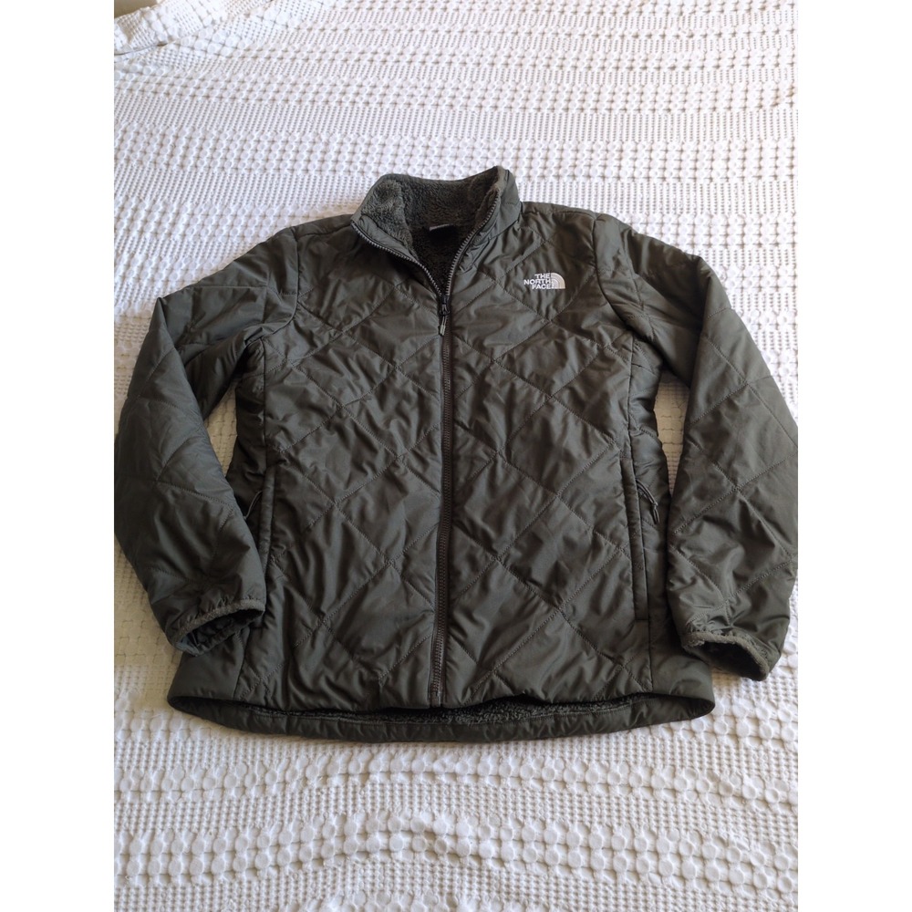 The North Face Shady Glade Insulated Jacket Sherpa Lined Green Sz Small Zip